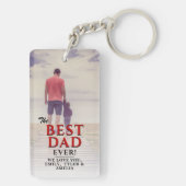 Beste papa ooit typografie Vaderdag Volledige foto Sleutelhanger (achterkant)