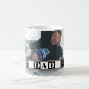 Beste papa ooit typografie zwart-wit blokken foto koffiemok