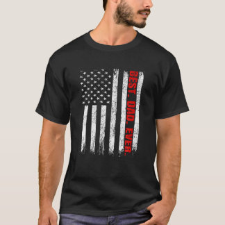 Beste papa ooit USA Flag Vaders Dag Brandweerman R T-shirt