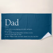 Beste Papa Ooit Vader Definitie Blauw Strandlaken (Voorkant)