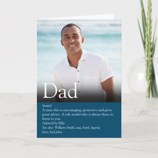 Beste Papa Ooit Vader Definitie Foto Kaart (Voorkant)