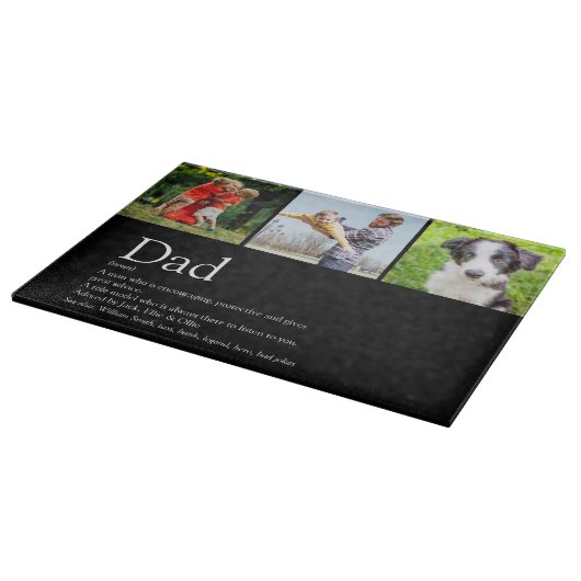 Beste Papa Ooit Vader Definitie Foto Zwart Snijplank (Hoek)