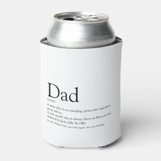 Beste Papa Ooit Vader Definitie Fun Blikjeskoeler (Blikje Voorkant)