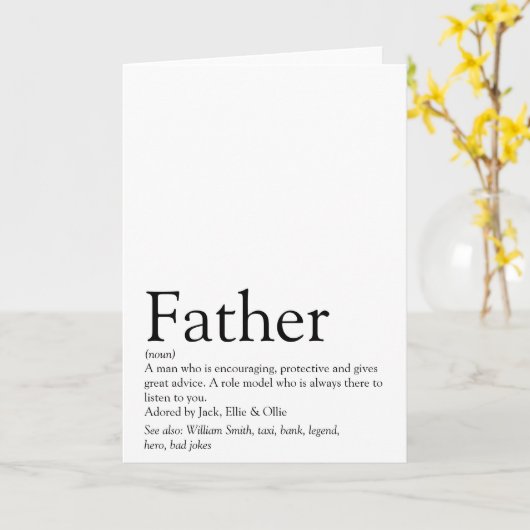 Beste papa ooit Vader Definitie Kaart (Gele Bloem)