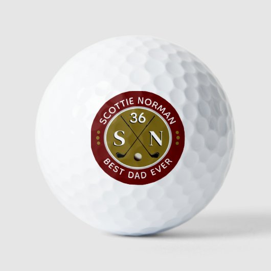 BESTE PAPA OOIT Vader Golfer Naam Golfballen (Voorkant)