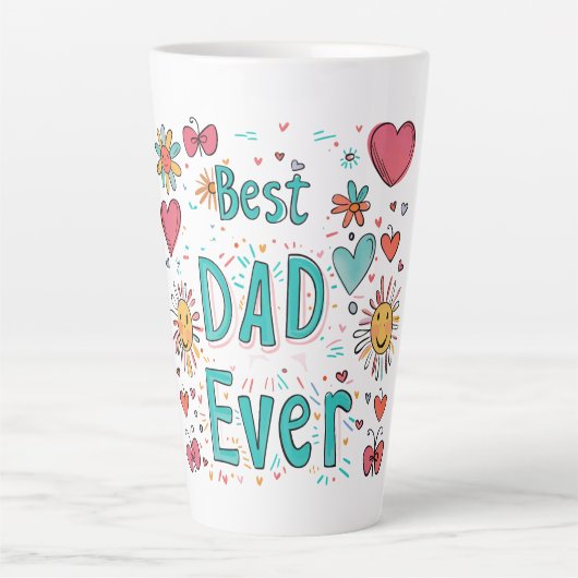 Beste Papa Ooit | Vader Van Het Jaar Latte Mok (Voorkant)