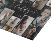 Beste papa ooit | Vaderdag 12 Fotocollage Snijplank (Hoek)