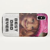 Beste Papa Ooit Vaderdag 2020 Grijs Houten Foto Case-Mate iPhone Case (Achterkant (horizontaal))