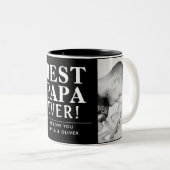 Beste Papa ooit Vaderdag 2 Fotocollage Zwart Tweekleurige Koffiemok (Voorkant rechts)
