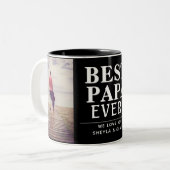 Beste Papa ooit Vaderdag 2 Fotocollage Zwart Tweekleurige Koffiemok (Voorkant links)