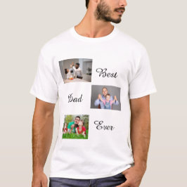 Beste papa ooit Vaderdag 3 foto collage T-shirt