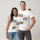 Beste papa ooit Vaderdag 3 foto collage T-shirt (Unisex)