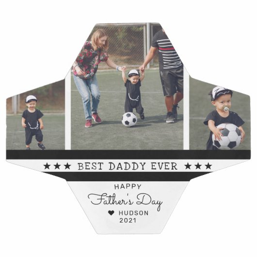 Beste papa ooit | Vaderdag 3 Foto-collage Voetbal (Enkel)