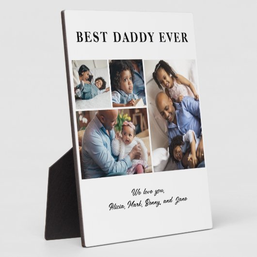Beste papa ooit Vaderdag 4 fotocollage Fotoplaat (Zijkant)
