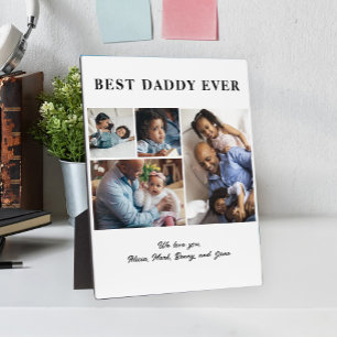 Beste papa ooit Vaderdag 4 fotocollage Fotoplaat