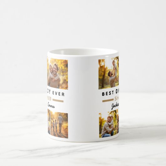 Beste papa ooit Vaderdag 5 fotocollage Koffiemok (Center)