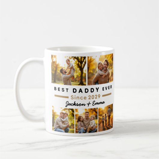 Beste papa ooit Vaderdag 5 fotocollage Koffiemok (Links)