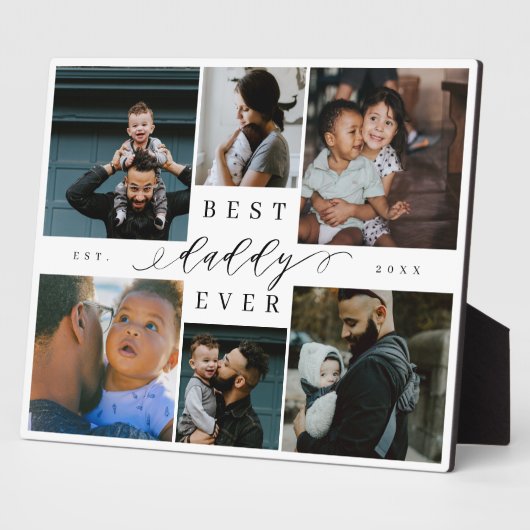 Beste papa ooit | Vaderdag 6 Foto-collage Fotoplaat (Zijkant)