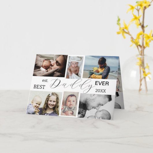 Beste papa ooit | Vaderdag 6-foto collage Kaart (Gele Bloem)
