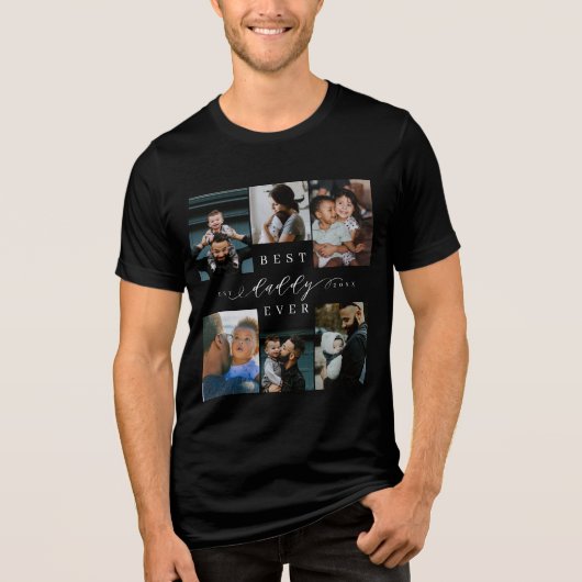 Beste papa ooit | Vaderdag 6 Foto-collage Tri-Blend Shirt (Voorkant)