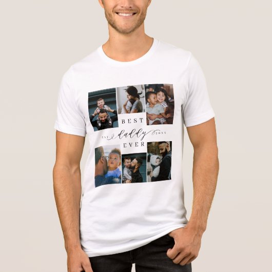 Beste papa ooit | Vaderdag 6 Foto-collage Tri-Blend Shirt (Voorkant)