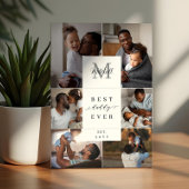 Beste papa ooit Vaderdag 6 foto monogram Fotoplaat