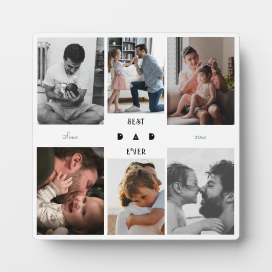 Beste papa ooit Vaderdag 6 fotocollage Fotoplaat (Voorkant)