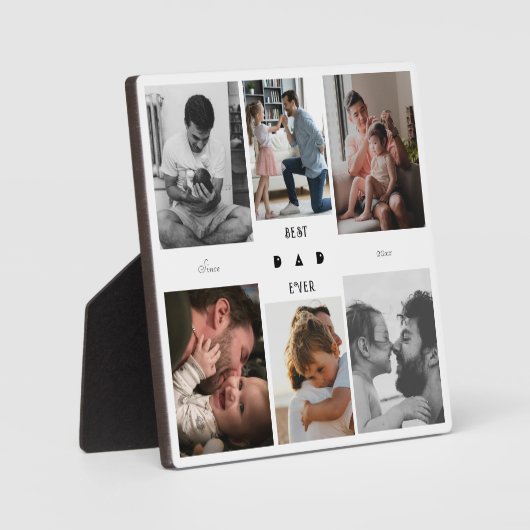 Beste papa ooit Vaderdag 6 fotocollage Fotoplaat (Voorkant)
