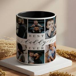 Beste papa ooit | Vaderdag 8 Foto-collage Tweekleurige Koffiemok