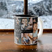 Beste papa ooit | Vaderdag 8 Foto-collage Tweekleurige Koffiemok