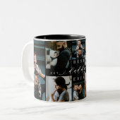 Beste papa ooit | Vaderdag 8 Foto-collage Tweekleurige Koffiemok (Voorkant links)