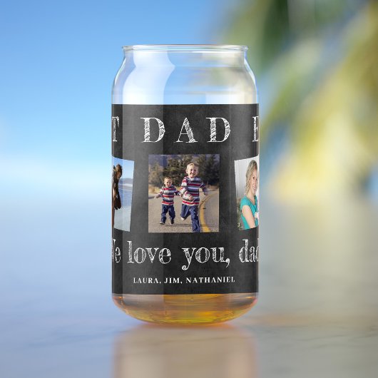 Beste papa ooit Vaderdag aangepaste foto collage Blikvorm Glas