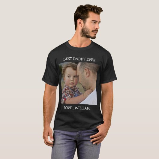 Beste papa ooit Vaderdag - Aangepaste foto T-shirt (Voorkant volledig)