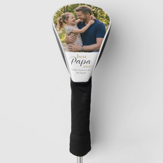 Beste Papa Ooit Vaderdag Cadeau Foto Golfheadcover (Voorkant)