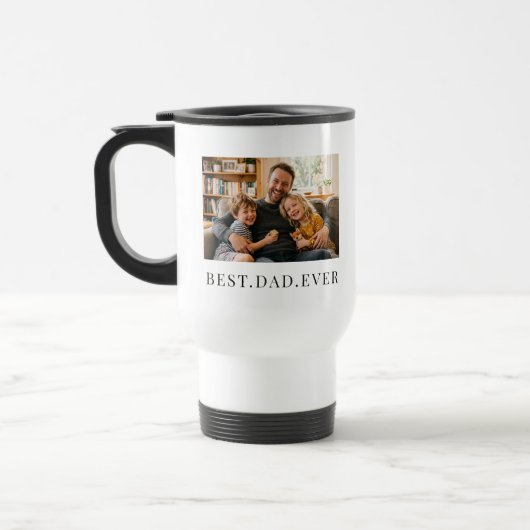 Beste papa ooit Vaderdag cadeau foto Reisbeker (Links)