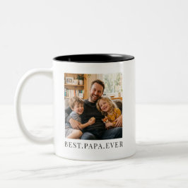 Beste Papa Ooit Vaderdag Cadeau Foto Tweekleurige Koffiemok