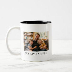 Beste Papa Ooit Vaderdag Cadeau Foto Tweekleurige Koffiemok