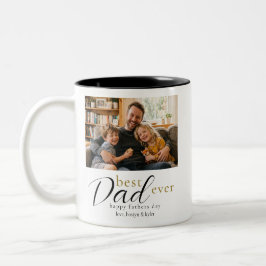 Beste papa ooit Vaderdag cadeau foto Tweekleurige Koffiemok