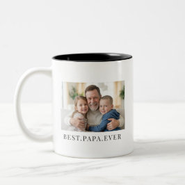 Beste Papa Ooit Vaderdag Cadeau Foto  Tweekleurige Koffiemok