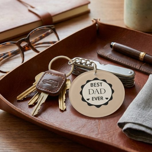 Beste papa ooit Vaderdag cadeau idee 2025 Sleutelhanger