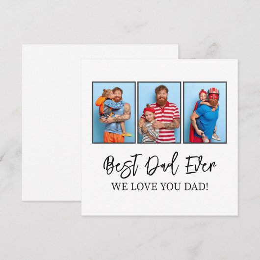 Beste Papa Ooit Vaderdag Cadeau Kinderen Foto Coll Feestdagenkaart (Voorkant / Achterkant)