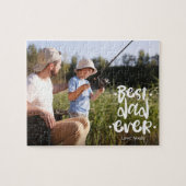 Beste Papa Ooit Vaderdag Cadeau Zoon Eigen Foto Legpuzzel (Horizontaal)