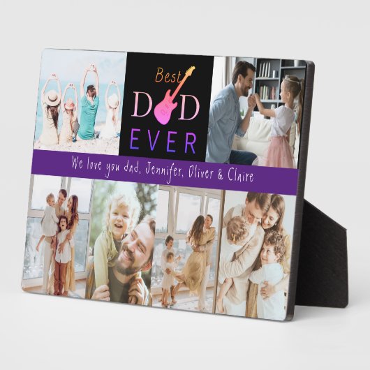 Beste papa ooit Vaderdag familie foto collage Fotoplaat (Zijkant)