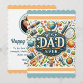 Beste papa ooit Vaderdag Flat Kaart (Voorkant / Achterkant)