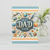 Beste papa ooit Vaderdag Flat Kaart (Staand voorkant)