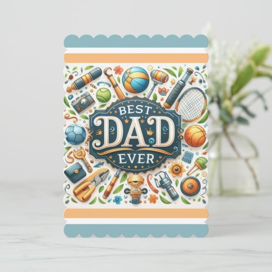 Beste papa ooit Vaderdag Flat Kaart (Staand voorkant)