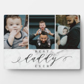 Beste papa ooit Vaderdag Foto Collage Marmer Fotoplaat (voorkant)