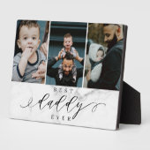 Beste papa ooit Vaderdag Foto Collage Marmer Fotoplaat (Zijkant)