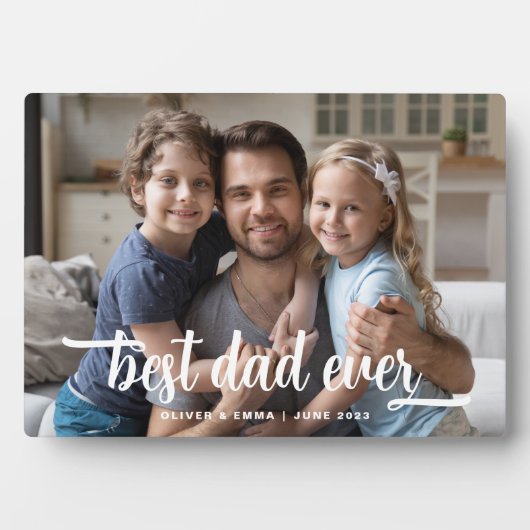 Beste papa ooit Vaderdag foto Fotoplaat (voorkant)
