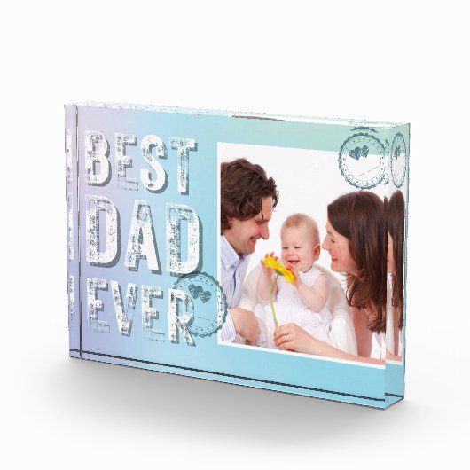 Beste papa ooit Vaderdag Foto Grunge Typografie (Rechts)